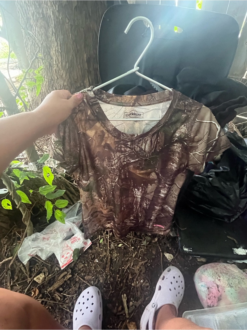 Magellan Outdoors Girls' Short Sleeve Camouflage Tee - Brown